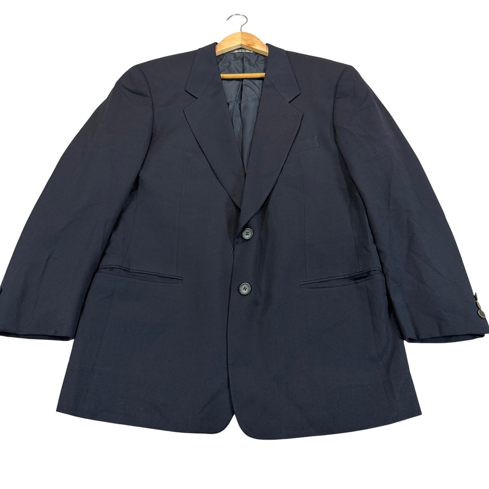 Vintage Mani by Giorgio Armani Mens 41R Navy Blue Virgin Wool 2-Button Blazer